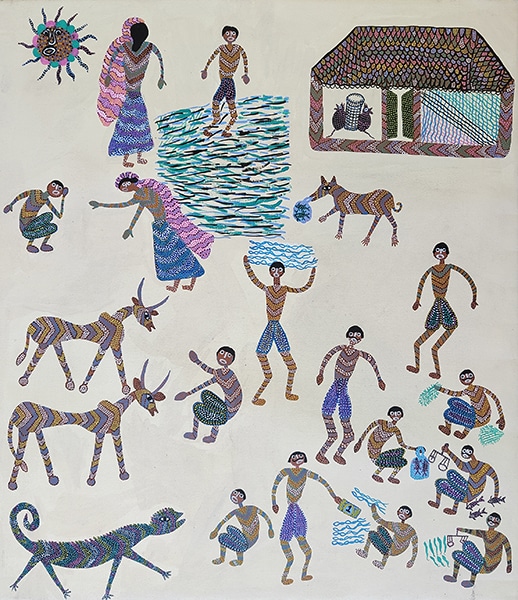 "Le protecteur de l'innocent", Sher singh, acrylique sur toile, format : 73 cm x 83 cm, code : BHI_033, prix : 450 €
