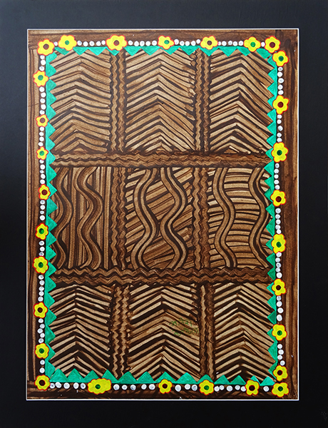 "Banna", Agnesh Kerketta, acrylique et pigments végétaux sur papier, format : 56 cm x 76 cm, code : ORA_007, prix : 180 €